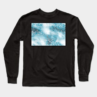 Teal silver color fancy Long Sleeve T-Shirt